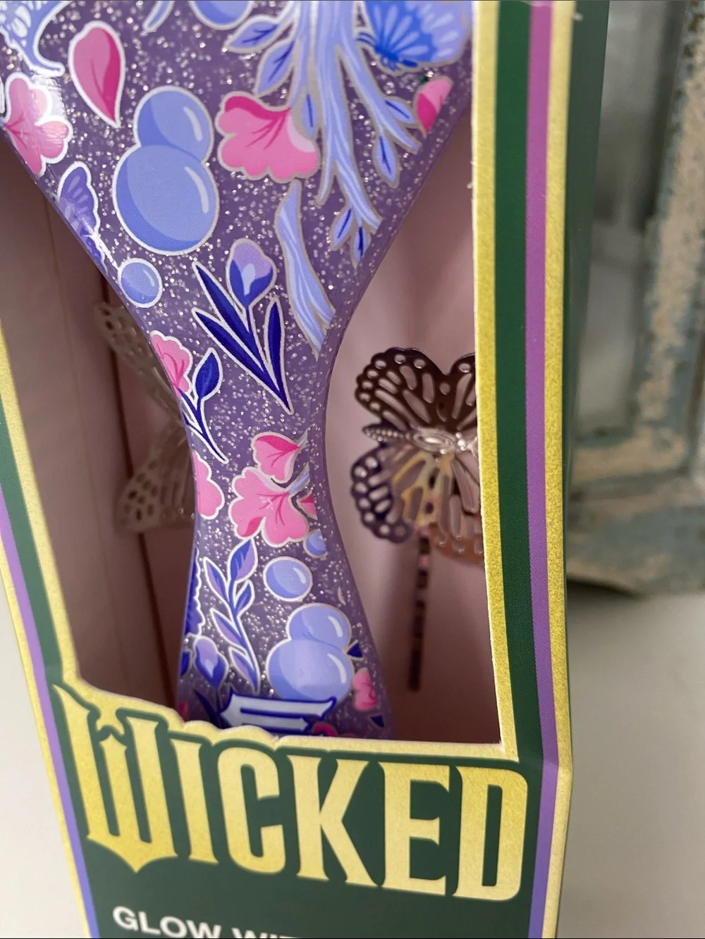 Wet Brush Wicked Glow with Glinda Detangler Hair Brush - Purple Floral